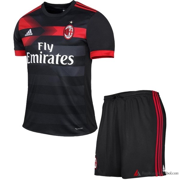 Camiseta AC Milan Tercera equipación Niños 2017-2018 Negro